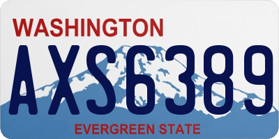 WA license plate AXS6389