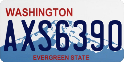 WA license plate AXS6390