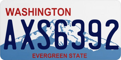 WA license plate AXS6392