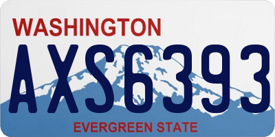 WA license plate AXS6393