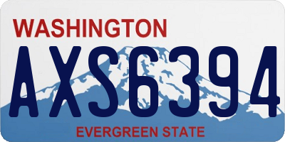 WA license plate AXS6394