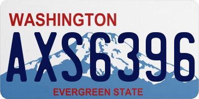 WA license plate AXS6396