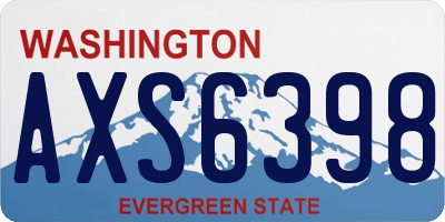 WA license plate AXS6398