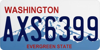 WA license plate AXS6399