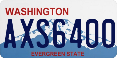 WA license plate AXS6400