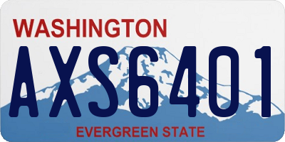 WA license plate AXS6401