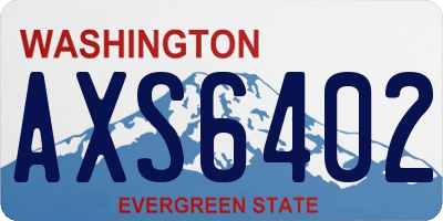 WA license plate AXS6402