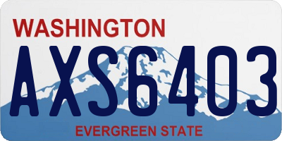 WA license plate AXS6403