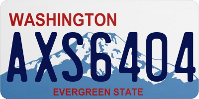 WA license plate AXS6404