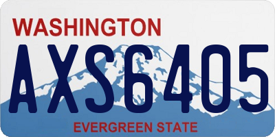 WA license plate AXS6405