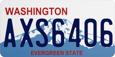 WA license plate AXS6406