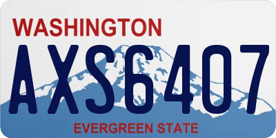 WA license plate AXS6407