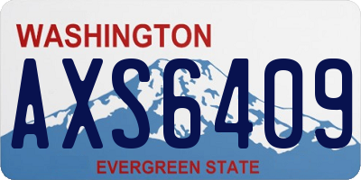 WA license plate AXS6409