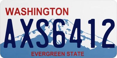 WA license plate AXS6412
