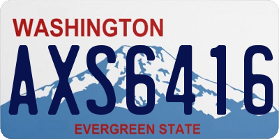 WA license plate AXS6416