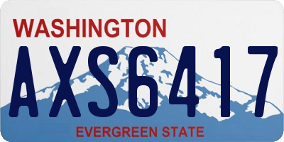 WA license plate AXS6417