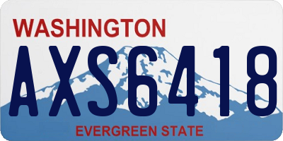 WA license plate AXS6418