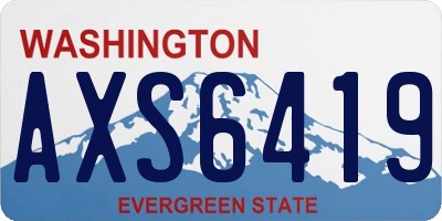WA license plate AXS6419