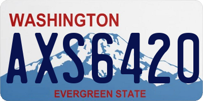 WA license plate AXS6420