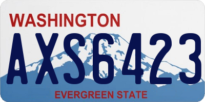 WA license plate AXS6423