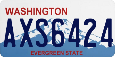 WA license plate AXS6424