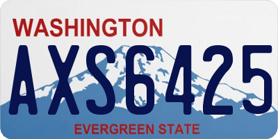 WA license plate AXS6425
