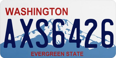 WA license plate AXS6426