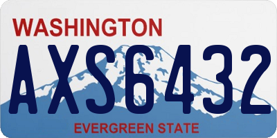 WA license plate AXS6432