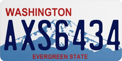 WA license plate AXS6434
