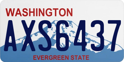 WA license plate AXS6437