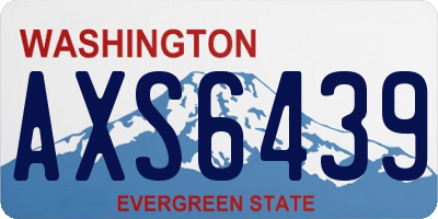 WA license plate AXS6439