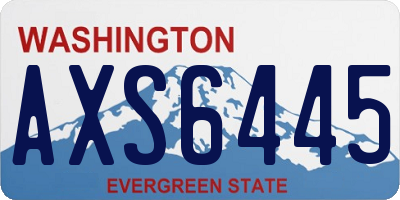 WA license plate AXS6445