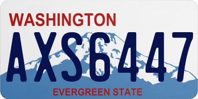 WA license plate AXS6447