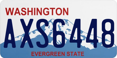 WA license plate AXS6448