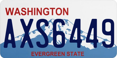 WA license plate AXS6449