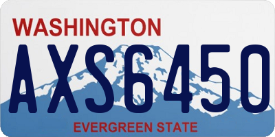 WA license plate AXS6450