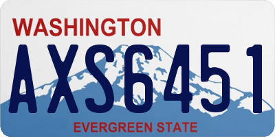 WA license plate AXS6451