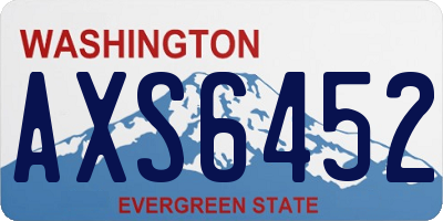 WA license plate AXS6452