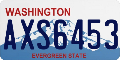WA license plate AXS6453