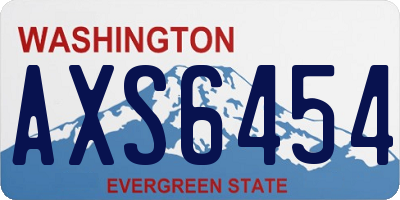WA license plate AXS6454