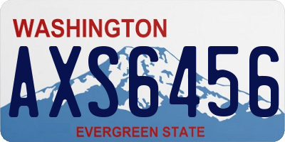 WA license plate AXS6456