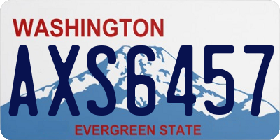 WA license plate AXS6457