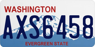 WA license plate AXS6458