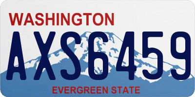 WA license plate AXS6459