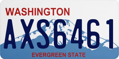 WA license plate AXS6461