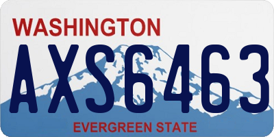 WA license plate AXS6463