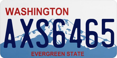 WA license plate AXS6465