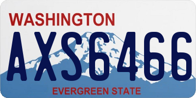WA license plate AXS6466