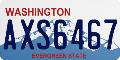 WA license plate AXS6467