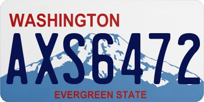 WA license plate AXS6472